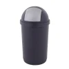 Afvalbak Met Pushdeksel Blauw/Zilver (45 liter)