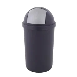 Afvalbak Met Pushdeksel Blauw/Zilver (45 liter)