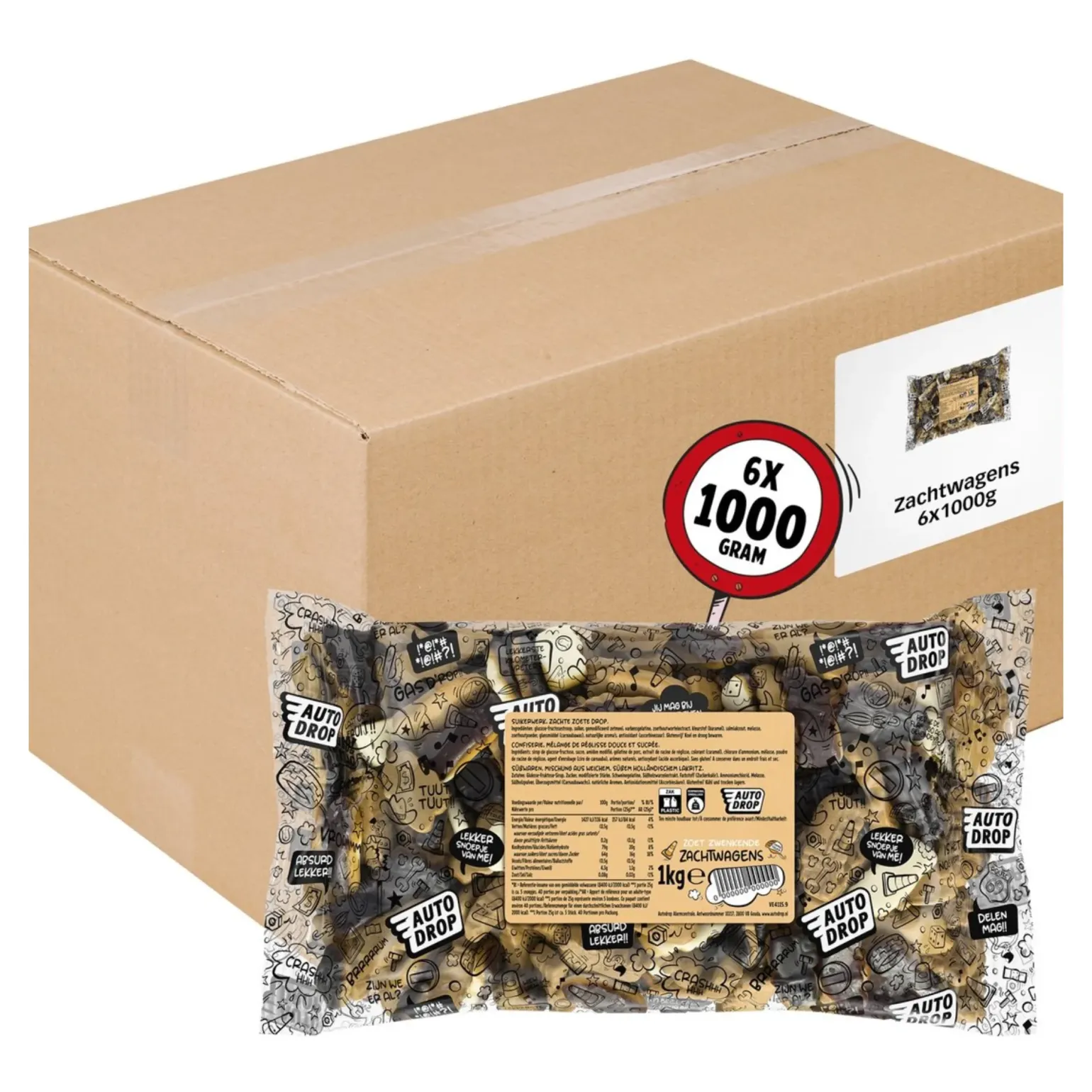 Autodrop Zacht Wagens (6x1kg)