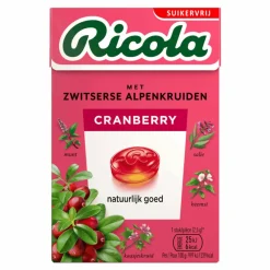 Ricola Cranberry Suikervrij (20x 50gr)