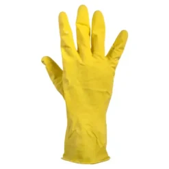 Rubber huishoudhandschoen geel maat S (1 paar)