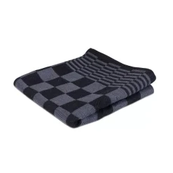 Weco Theedoek Geblokt Zwart 70x70cm (6 stuks)